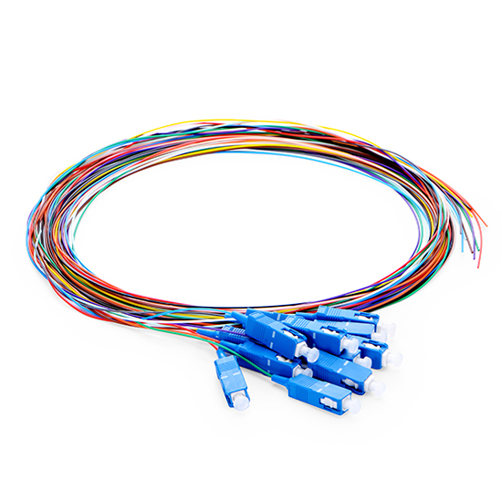 高品质12芯 SC/UPC 单模 彩色光纤尾纤